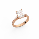 Load image into Gallery viewer, Emerald-Cut Lab Grown Diamond Ring by Stefee Jewels
