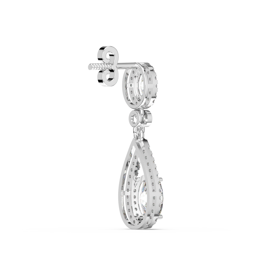 Brilliant Cut Lab Grown Diamond Halo Earrings By Stefee Jewels