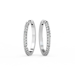 Load image into Gallery viewer, Pave Huggie Hoops Lab Grown Diamond Earrings by Stefee