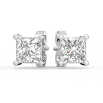 Load image into Gallery viewer, Solitaire Princess Lab Grown Diamond Studs Earrings by Stefee