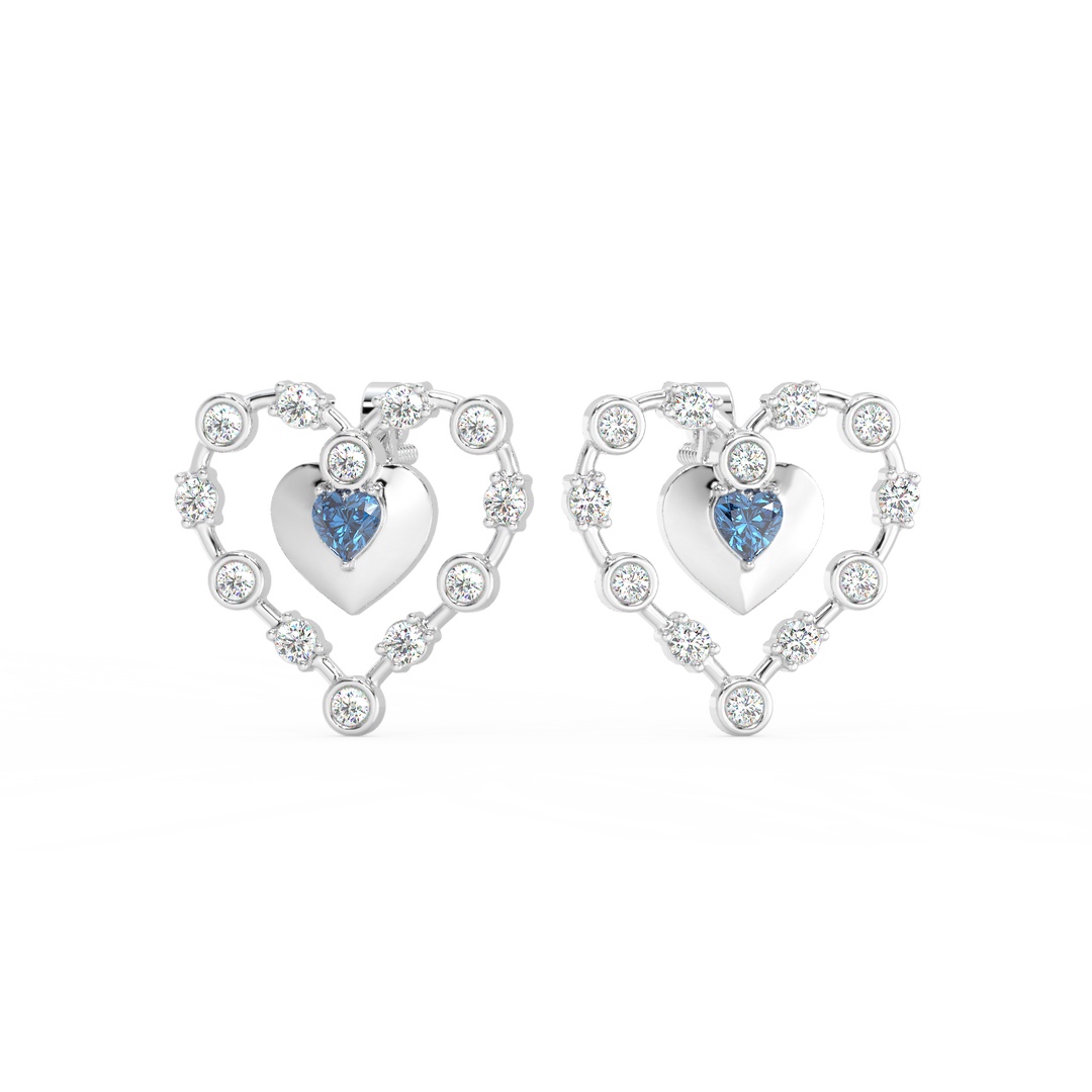 Connected Hearts  Lab Grown Diamond Studs By Stefee Jewels