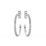 Load image into Gallery viewer, Lab Grown Diamond Arc Hoops Earrings by Stefee