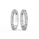 Load image into Gallery viewer, Pave Huggie Hoops Lab Grown Diamond Earrings by Stefee