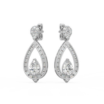 Load image into Gallery viewer, Subburst Pearl Lab Grown Diamond Drop Earrings by Stefee Jewels