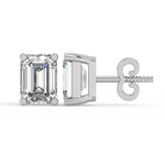 Load image into Gallery viewer, Solitaire Emerald Lab Grown Diamond Studs Earrings by Stefee