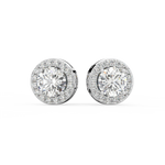 Load image into Gallery viewer, Lab Grown Diamond Round Halo Studs Earrings by Stefee