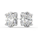 Load image into Gallery viewer, Solitaire Oval Lab Grown Diamond Studs Earrings by Stefee