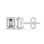 Load image into Gallery viewer, Solitaire Emerald Lab Grown Diamond Studs Earrings by Stefee