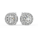 Load image into Gallery viewer, Lab Grown Diamond Round Halo Studs Earrings by Stefee
