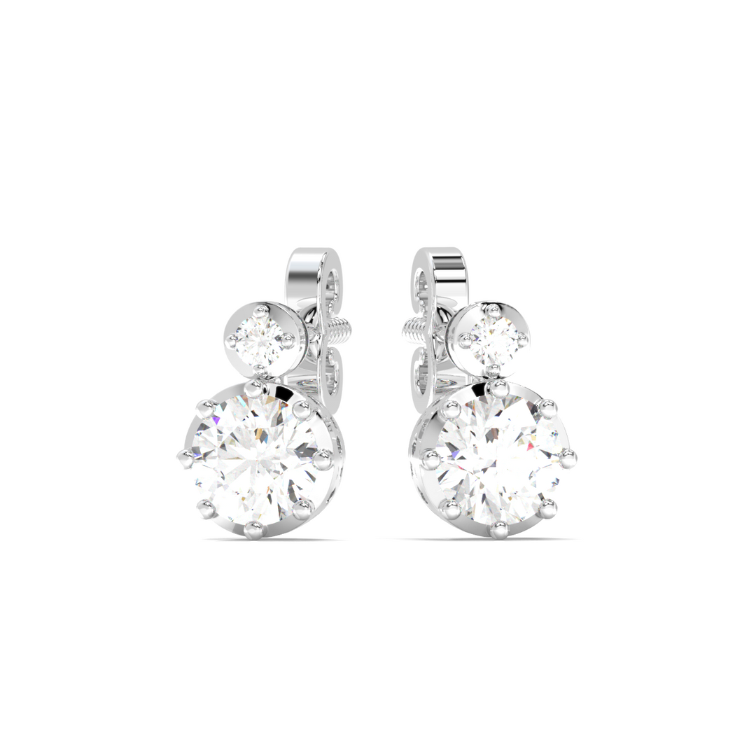 Twin Round Lab Grown Diamond  Studs By Stefee Jewels