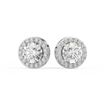 Load image into Gallery viewer, Lab Grown Diamond Round Halo Studs Earrings by Stefee