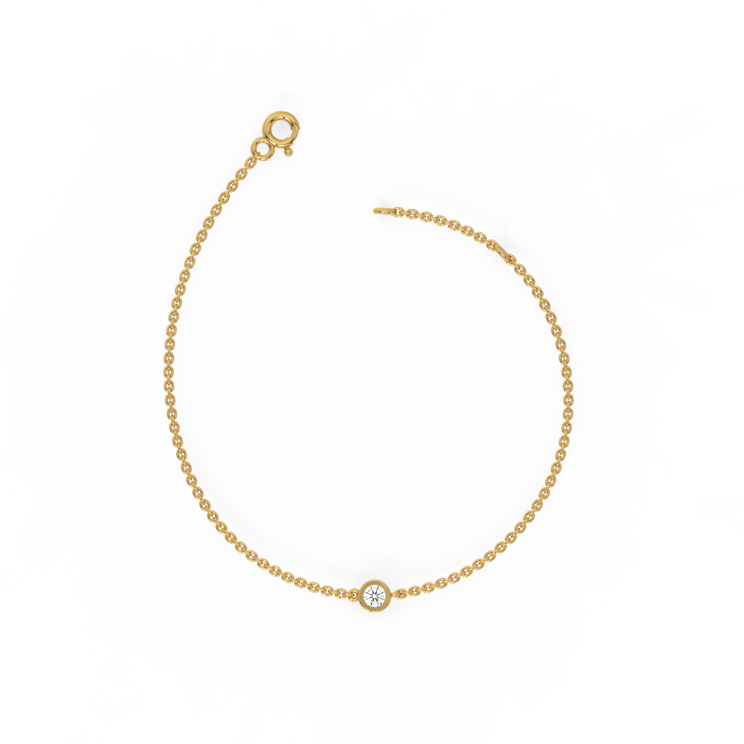 Bezel Set Lab Grown Diamond Bracelet by Stefee