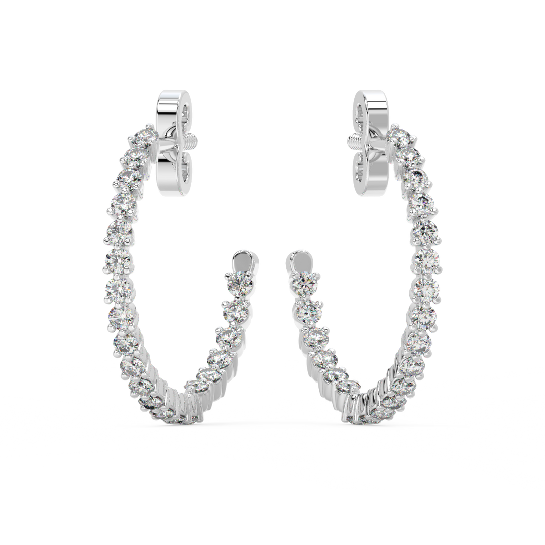 Inside-out Hoop Lab Grown Diamond Earrings by Stefee