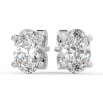 Load image into Gallery viewer, Solitaire Oval Lab Grown Diamond Studs Earrings by Stefee