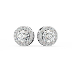 Load image into Gallery viewer, Round Halo Lab Grown Diamond Studs Earing by Stefee