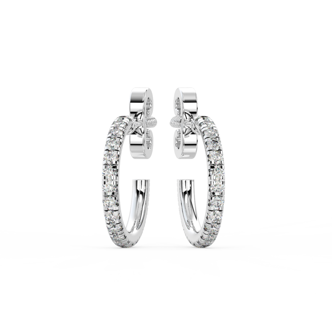 0.42 ct Lab Grown Diamond Arc Hoops Earrings by Stefee