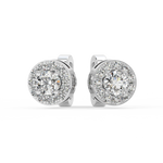 Load image into Gallery viewer, Lab Grown Diamond Round Halo Studs Earrings by Stefee