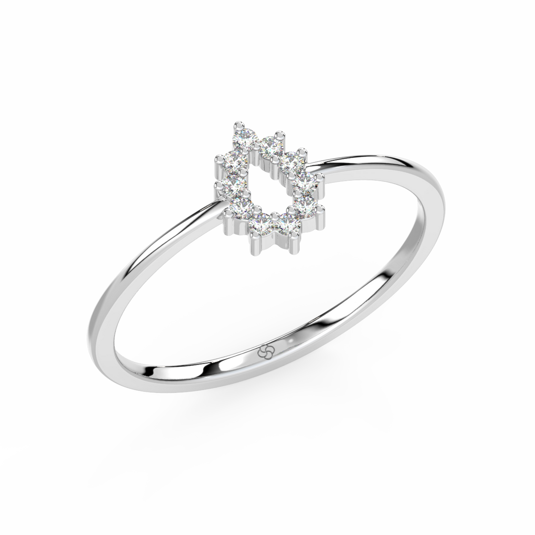 Open Dewdrop Round Lab Grown Diamond  Ring by Stefee Jewels