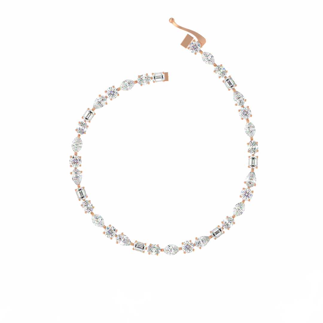 Small Multi-Shape Lab Grown Diamond Bracelet by Stefee