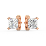 Load image into Gallery viewer, Solitaire Princess Lab Grown Diamond Studs Earrings by Stefee