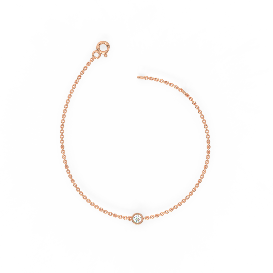 Bezel Set Lab Grown Diamond Bracelet by Stefee