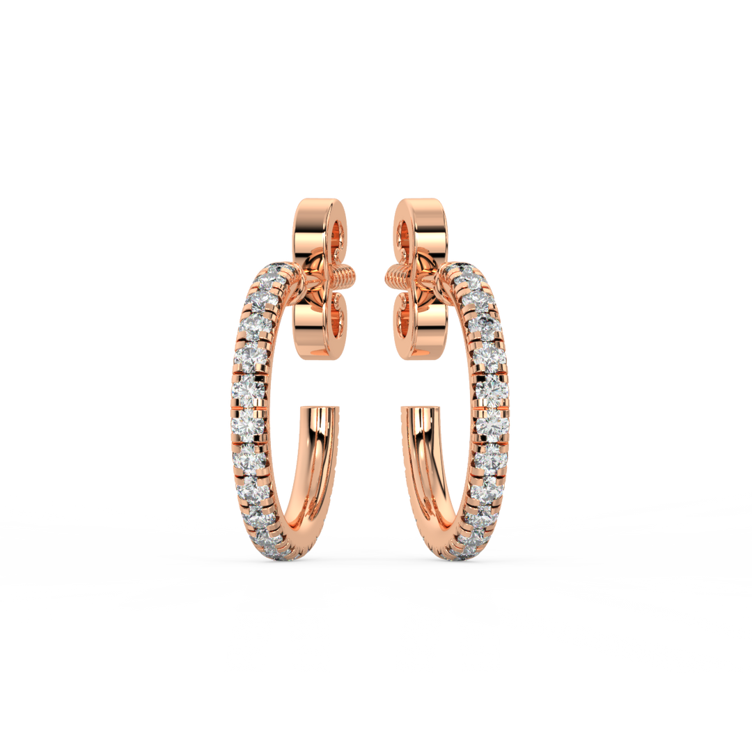 0.42 ct Lab Grown Diamond Arc Hoops Earrings by Stefee