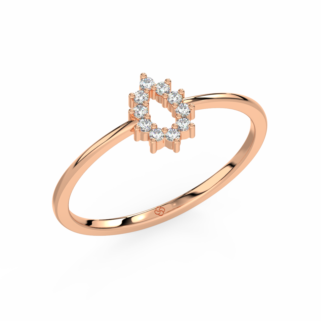 Open Dewdrop Round Lab Grown Diamond  Ring by Stefee Jewels