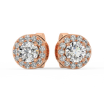 Load image into Gallery viewer, Lab Grown Diamond Round Halo Studs Earrings by Stefee
