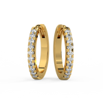 Load image into Gallery viewer, Pave Huggie Hoops Lab Grown Diamond Earrings by Stefee
