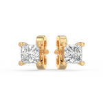 Load image into Gallery viewer, Solitaire Princess Lab Grown Diamond Studs Earrings by Stefee