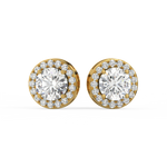 Load image into Gallery viewer, Lab Grown Diamond Round Halo Studs Earrings by Stefee