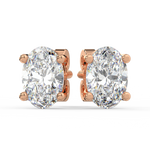 Load image into Gallery viewer, Solitaire Oval Lab Grown Diamond Studs Earrings by Stefee