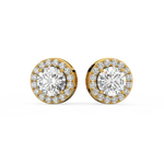 Load image into Gallery viewer, Lab Grown Diamond Round Halo Studs Earrings by Stefee
