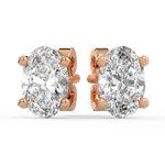 Load image into Gallery viewer, Solitaire Oval Lab Grown Diamond Studs Earrings by Stefee