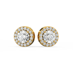 Load image into Gallery viewer, Round Halo Lab Grown Diamond Studs Earing by Stefee