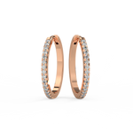 Load image into Gallery viewer, Pave Huggie Hoops Lab Grown Diamond Earrings by Stefee