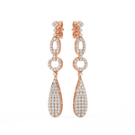 Load image into Gallery viewer, Sleek Blooming Leaf Lab Grown Diamond Drop Earrings By Stefee Jewels