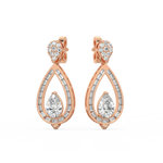 Load image into Gallery viewer, Subburst Pearl Lab Grown Diamond Drop Earrings by Stefee Jewels