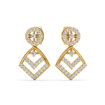 Load image into Gallery viewer, Glitter Swirls Lab Grown Diamond Drop Earrings by Stefee Jewels