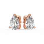 Load image into Gallery viewer, Solitaire Pear Lab Grown Diamond Studs Earrings by Stefee