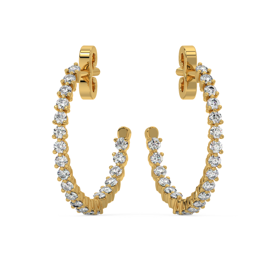 Inside-out Hoop Lab Grown Diamond Earrings by Stefee