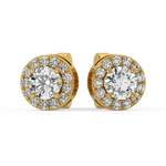 Load image into Gallery viewer, Lab Grown Diamond Round Halo Studs Earrings by Stefee