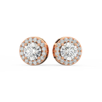 Load image into Gallery viewer, Round Halo Lab Grown Diamond Studs Earing by Stefee