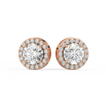 Load image into Gallery viewer, Lab Grown Diamond Round Halo Studs Earrings by Stefee
