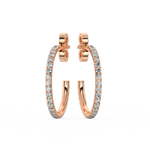 Load image into Gallery viewer, Lab Grown Diamond Arc Hoops Earrings by Stefee