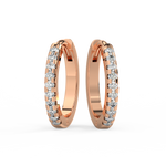 Load image into Gallery viewer, Pave Huggie Hoops Lab Grown Diamond Earrings by Stefee