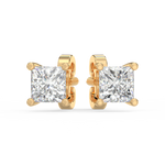 Load image into Gallery viewer, Solitaire Princess Lab Grown Diamond Studs Earrings by Stefee