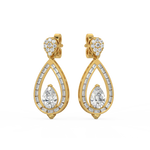 Load image into Gallery viewer, Subburst Pearl Lab Grown Diamond Drop Earrings by Stefee Jewels
