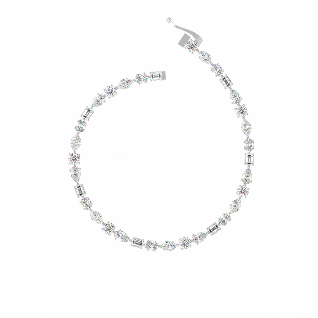 Small Multi-Shape Lab Grown Diamond Bracelet by Stefee