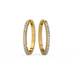Load image into Gallery viewer, Pave Huggie Hoops Lab Grown Diamond Earrings by Stefee